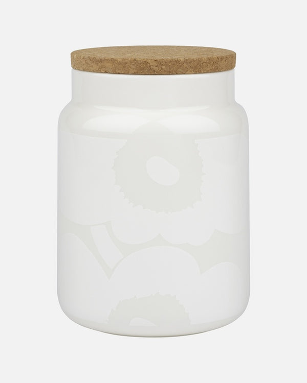 Marimekko Storage Jar 1.2Litre Unikko White