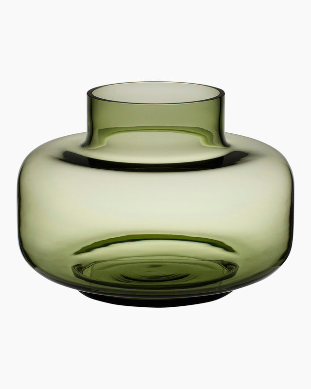 Marimekko Glass Urna Vase Olive